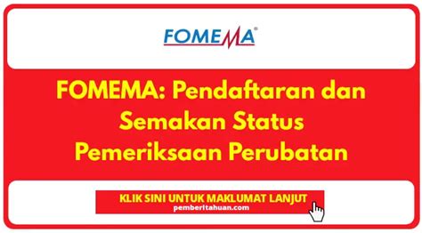 harga fomema 2023|FOMEMA: Pendaftaran dan Semakan Status Pemeriksaan .